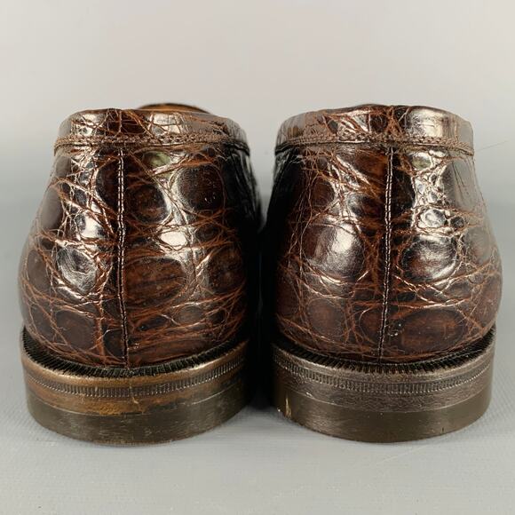 A.TESTONI Size 8.5 Brown Alligator Leather Moccasin Loafers main image 7